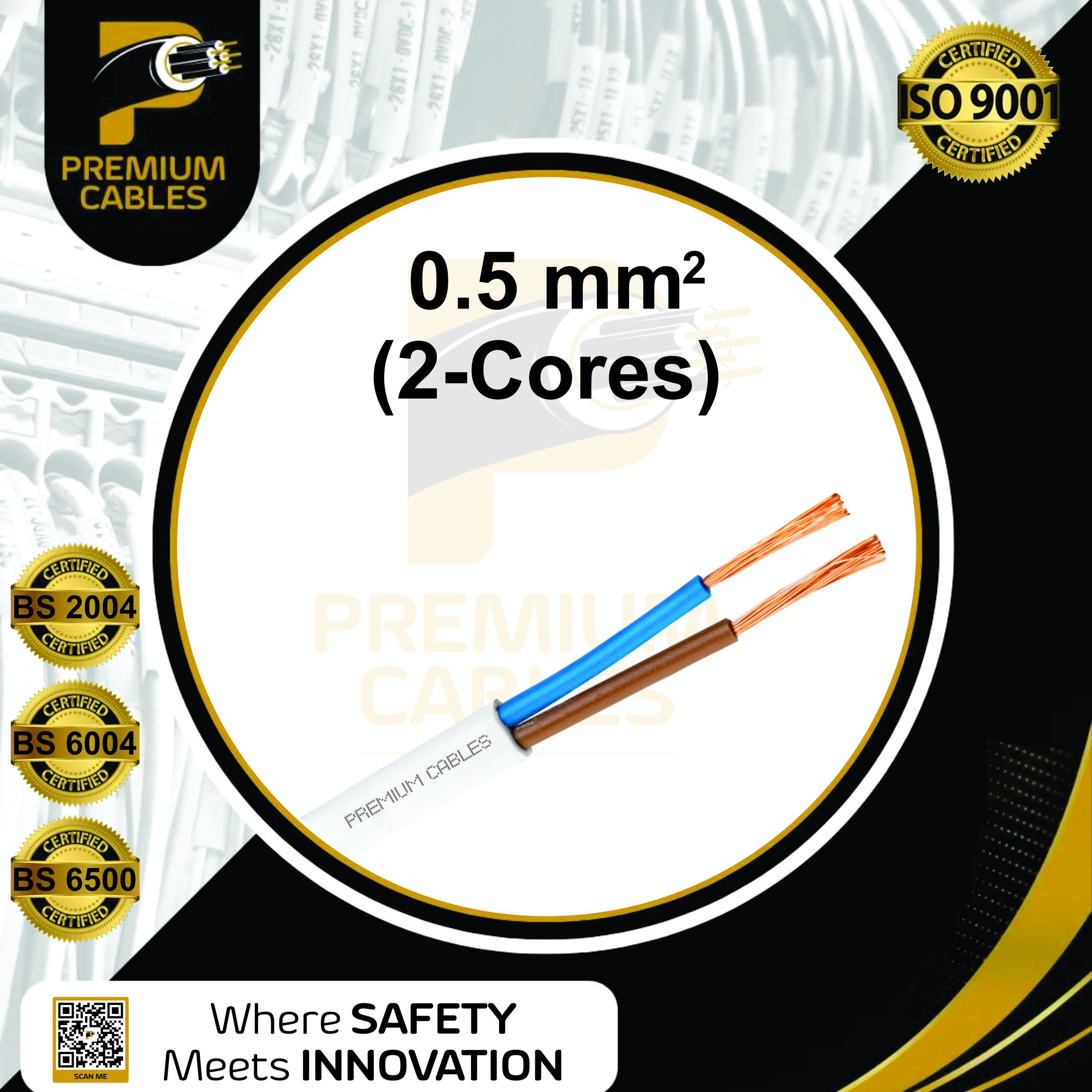 50 Metre SEMLOH 0.5mm2 Twin Core Thinwall Cable Red/Black 11 Amp 2 Core Wire